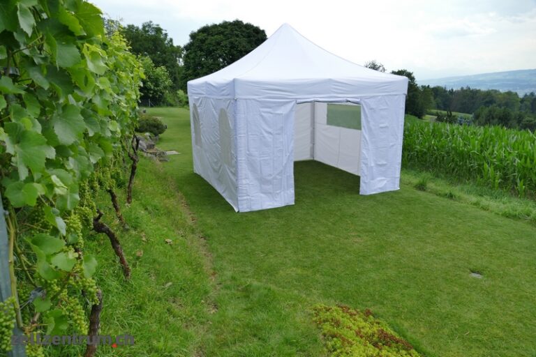 Faltzelt weiss mit Seitenwänden