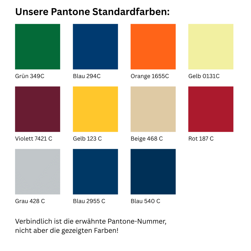 Unsere Standardfarben | zeltzentrum gmbh TEST